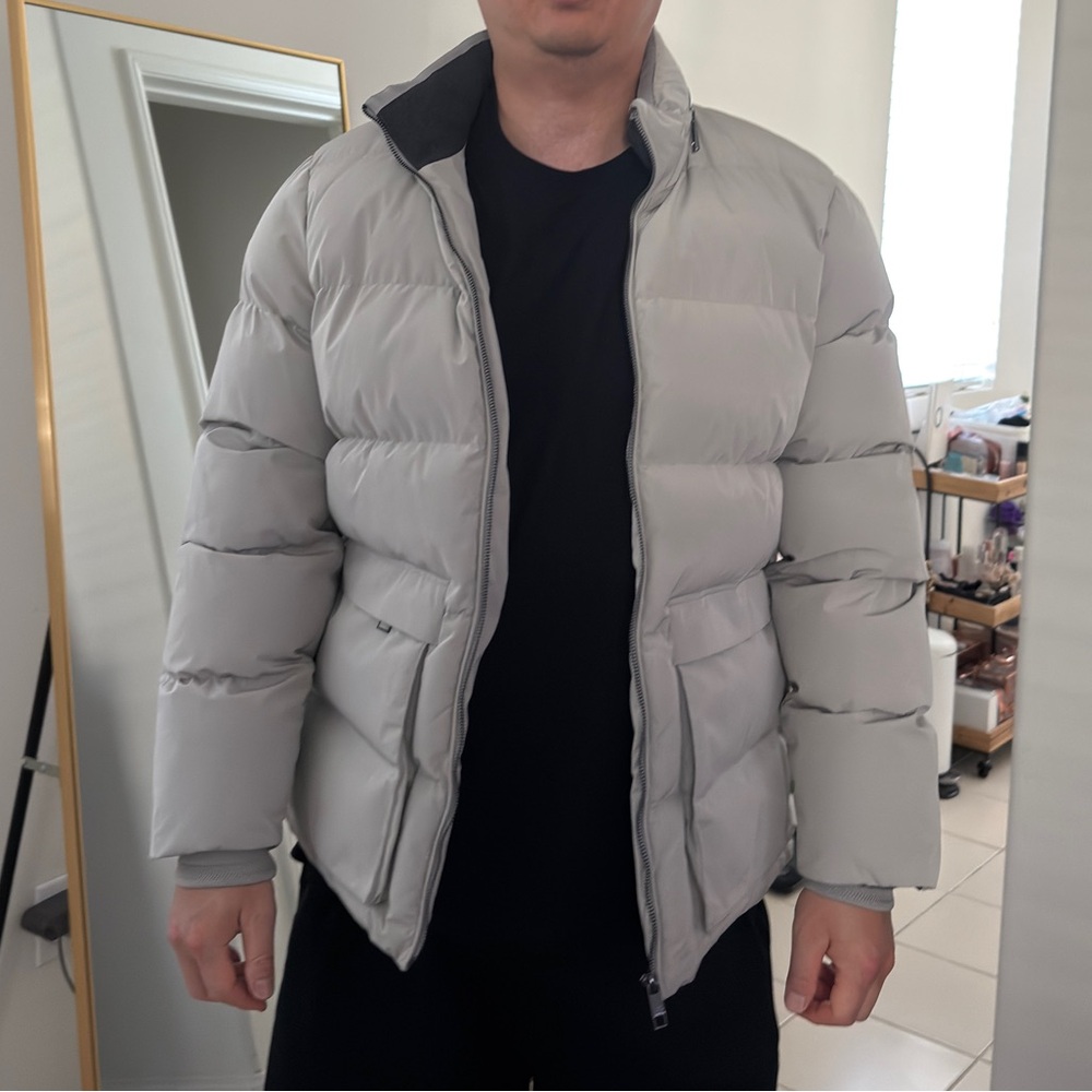Ted Baker Men's Light Gray Puffer Jacket high end size 4